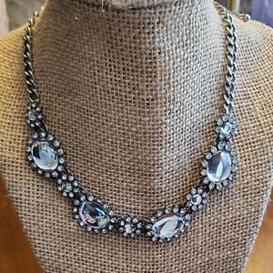 Lia Sophia Silver Necklace with Crystal Accents
